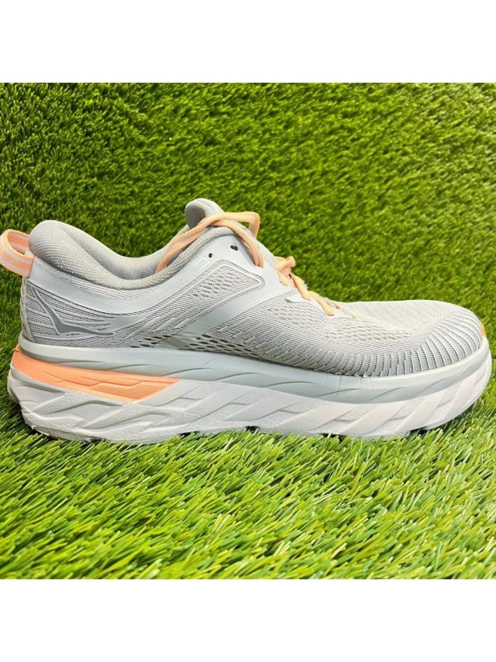 Hoka One One Bondi 7 Womens Size 9 Gray Athletic Running Walking Shoes Sneakers